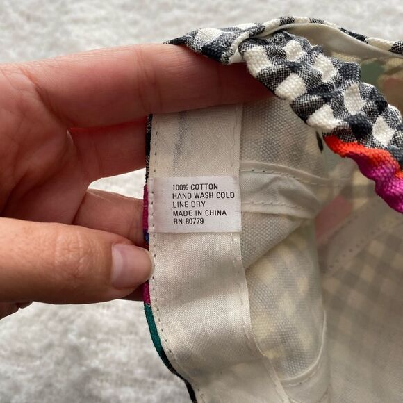 Vintage Checkered with Floral Baseball Cap Cotton Hat - Picture 3 of 9